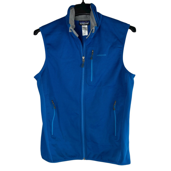 *Flawed* Patagonia Piton Hybrid Polartec Fleece Vest Men's Large Blue Full ZIp - Picture 2 of 14